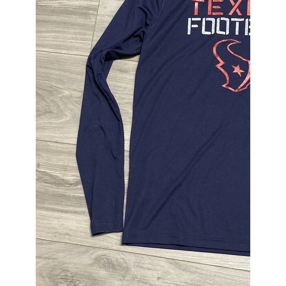 Houston Texans Shirt Women’s X-Large Blue Long Sleeve Nike Crew Neck NFL
